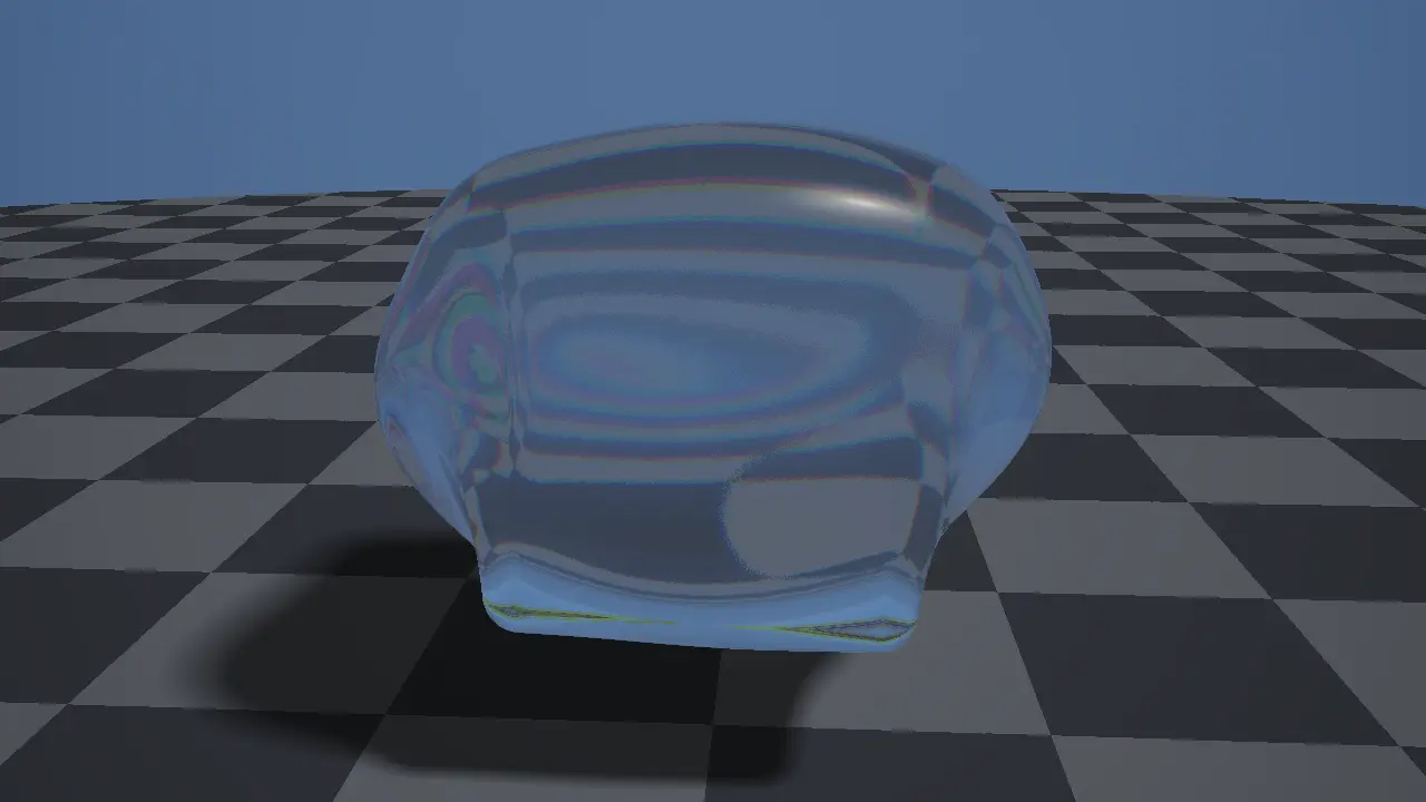 Статичный кадр сцены «SDF ray marching с преломлением»